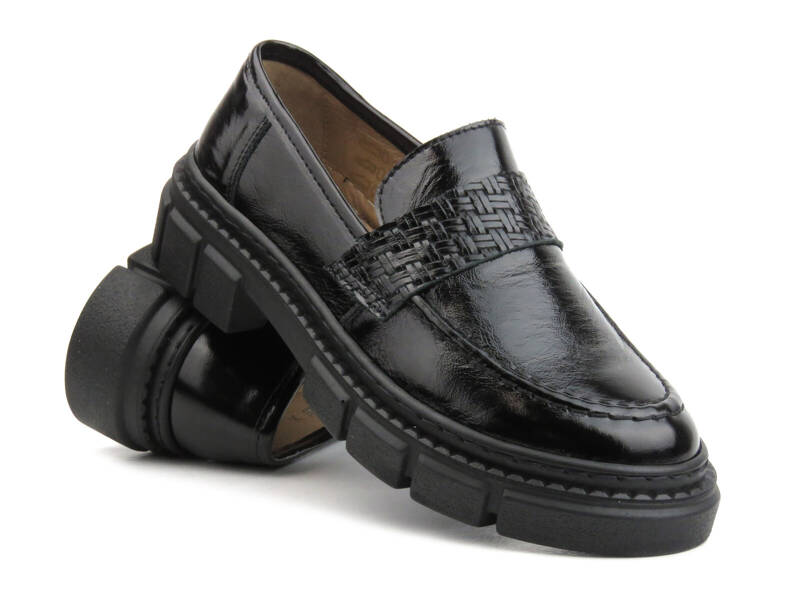 Dámské kožené boty nazouvací - Wasak 0706, černé