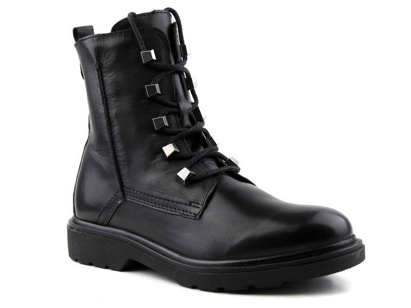 Dámské kožené kotníkové boty Marco Tozzi 25276, černé