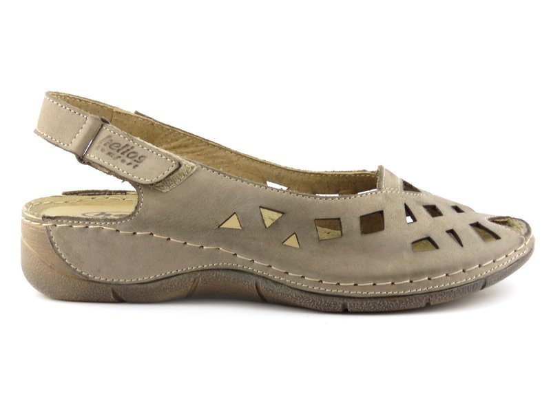 Dámské kožené sandály s výřezy - HELIOS Komfort 4027, béžová