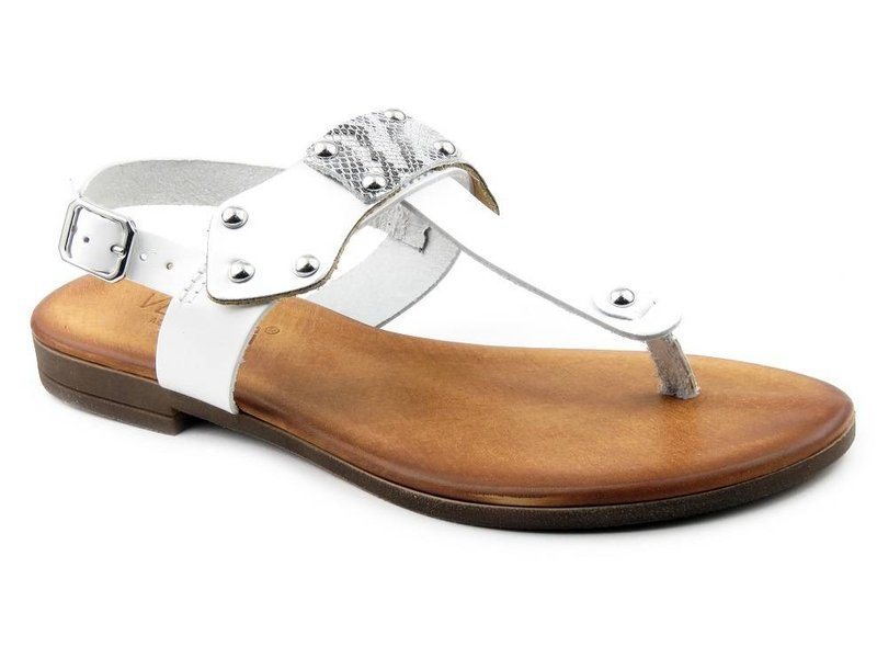 Dámské kožené sandály, žabky - VENEZIA B2 6666, bílá