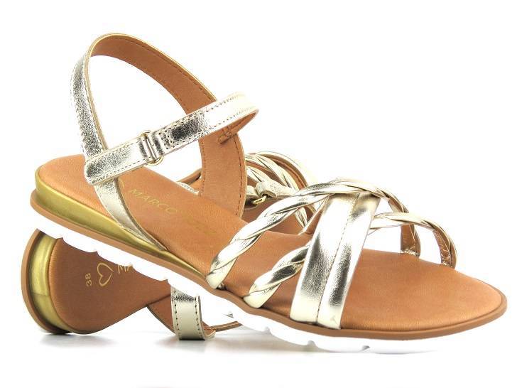 Dámské ploché sandály - MARCO TOZZI 28129, zlaté
