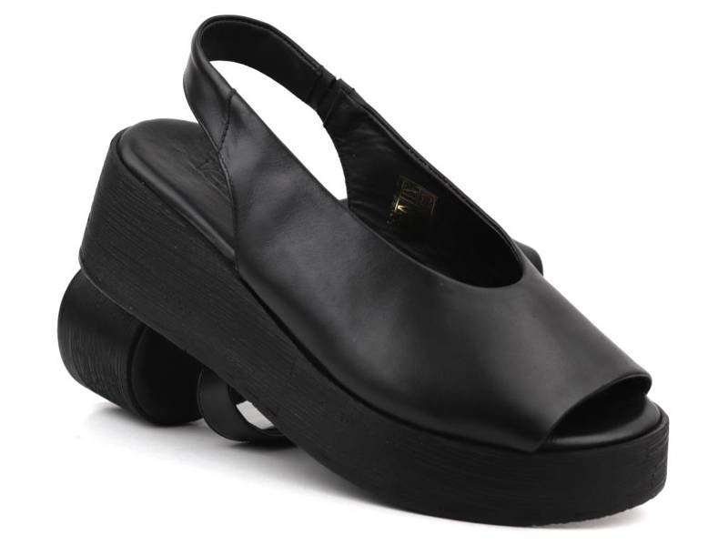 Dámské sandály na platformě a klínku - VENEZIA 9116-3 929, černé