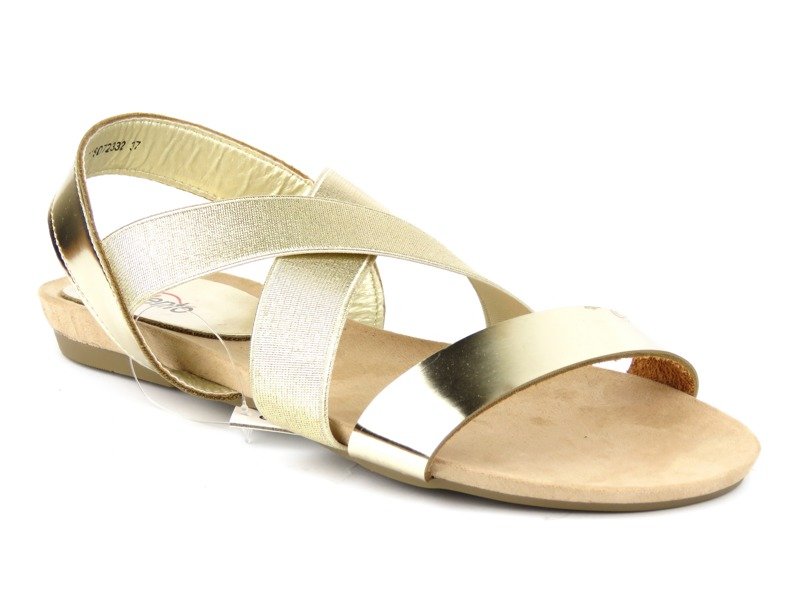 Dámské sandály s gumičkami - Evento 77SD72332, zlaté