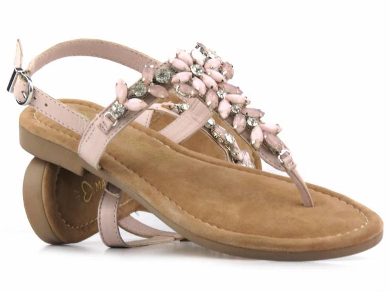 Dámské sandály, žabky s krystaly - Marco Tozzi 2-28188-20, růžové