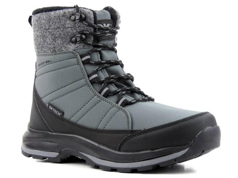 Dámské sněhule, trekingové boty s materiálem Softshell - DK TECH 2104, šedé