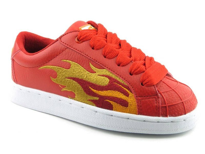 Dětská sportovní obuv s plameny - Sunrise XY223-1, červená