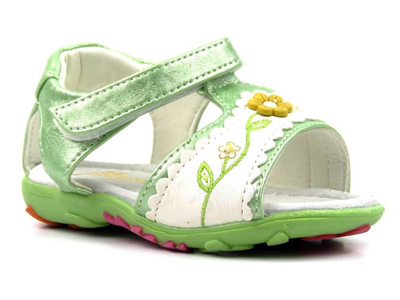 Dětské sandály s koženou stélkou - FLAMI 616-86612C, zelené