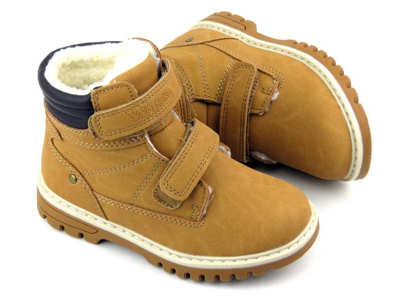 Dětské zimní boty - WOJTYŁKO 21012, hnědé