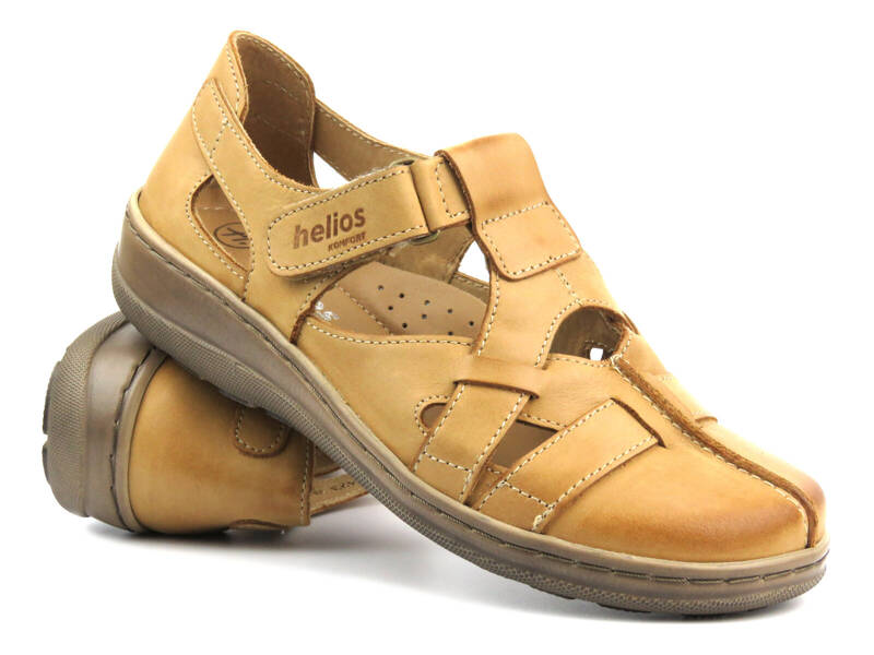 Kožená dámská jarně-letní obuv - Helios Komfort 423, světle hnědá