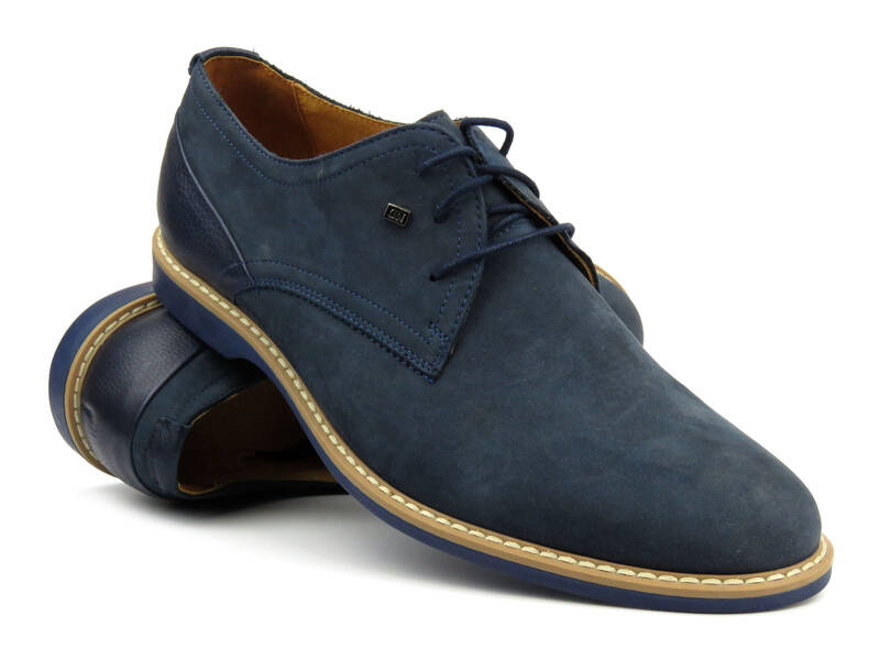 Kožené lehké pánské derby boty - Nik Giatoma Nicoli 04-0522-027, tmavě modrá