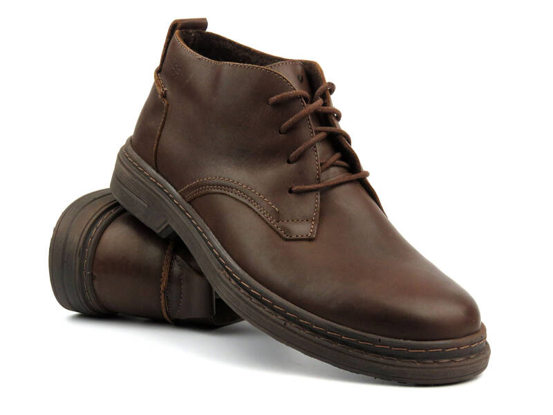 Kožené pánské boty polské značky Helios Komfort 833, hnědé