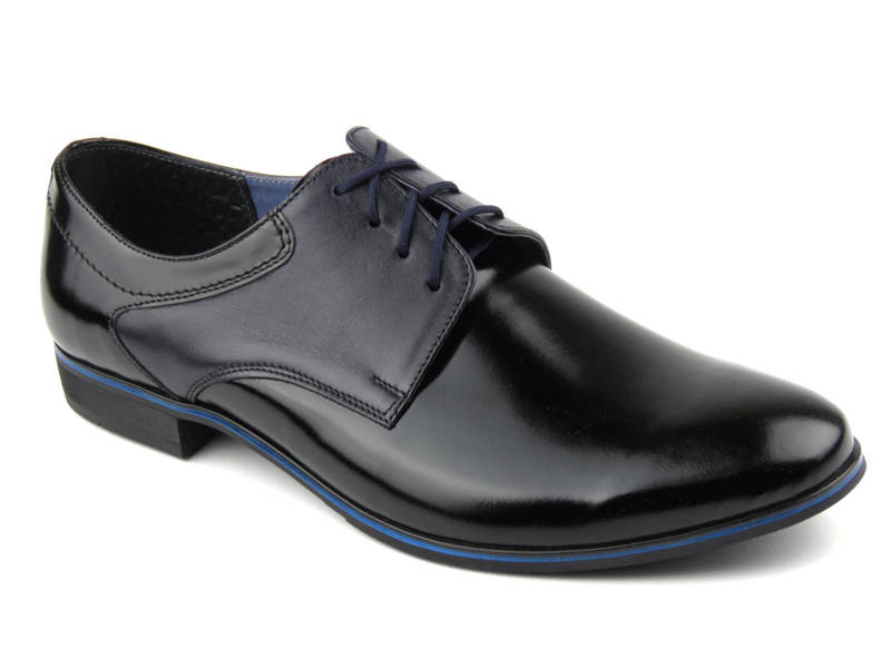 Pánské lakované boty - ROSSI 764, černá + tmavě modrá