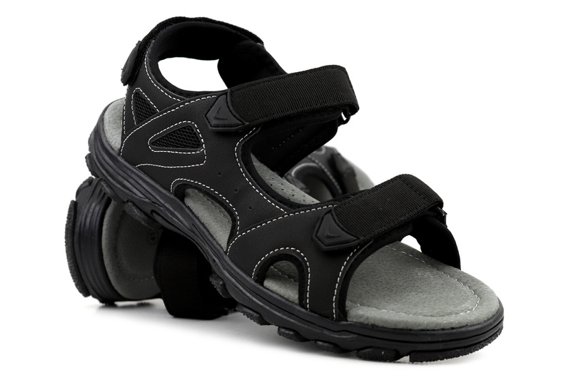 Pánské sandály s koženou stélkou - AMERICAN CLUB RL 119/23, černá
