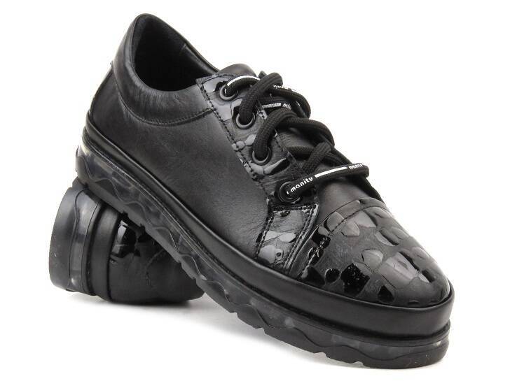 Pohodlná dámská kožená obuv - MANITU 850107-01, černá