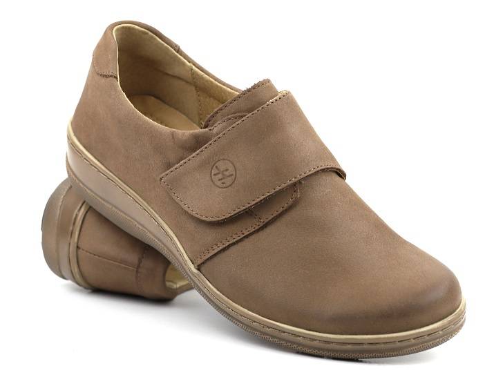 Pohodlná dámská obuv se širším svrškem - HELIOS Komfort 382-2, tmavě béžová