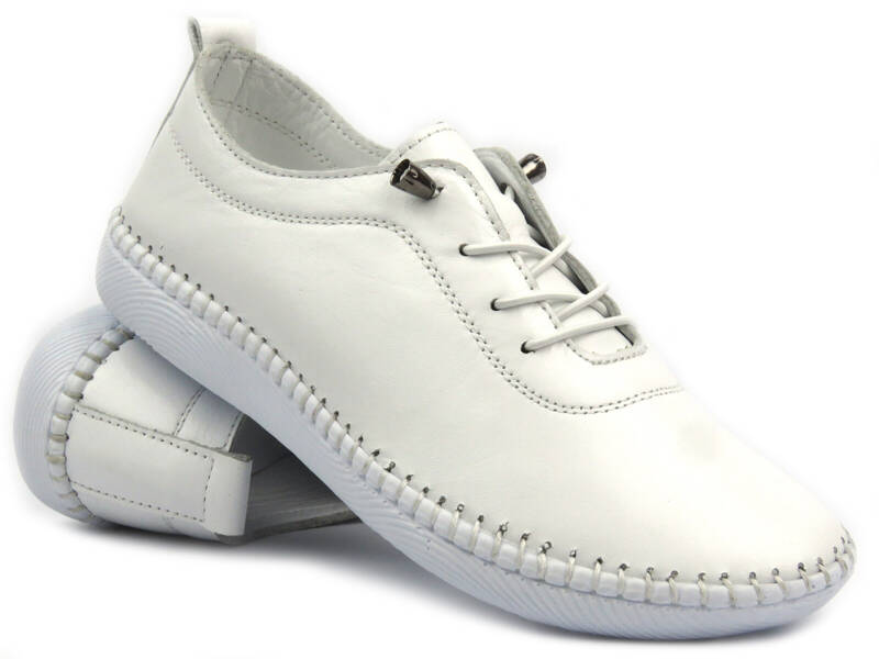 Pohodlná dámská obuv ve sportovním stylu - Helios 1305, bílá
