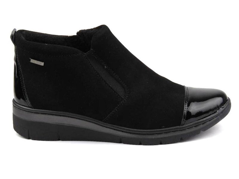Pohodlné dámské kotníkové boty ze semišové kůže HELIOS 546, černá 3