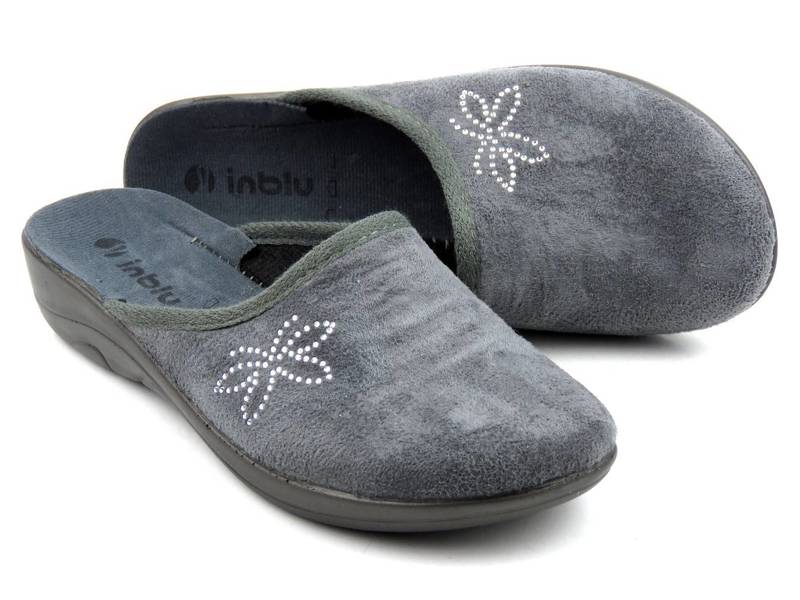 Pohodlné dámské pantofle INBLU 5D-19, šedé