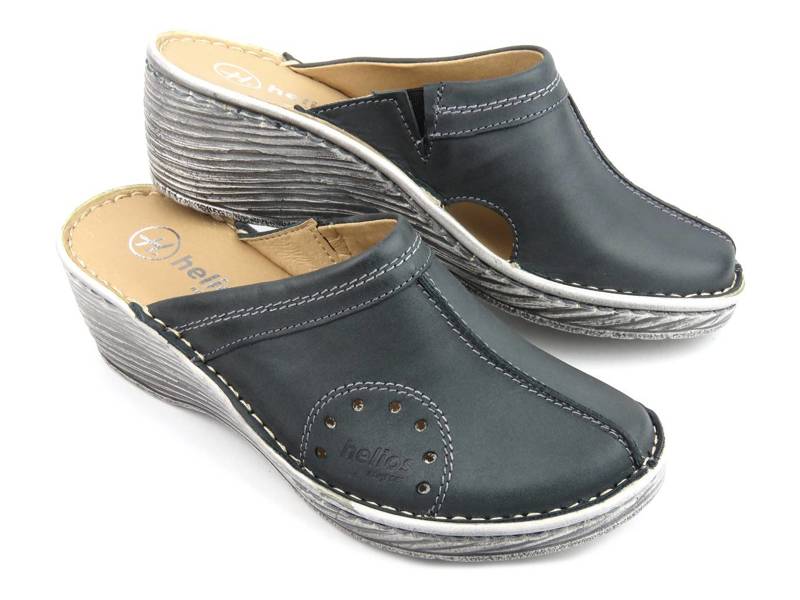 Pohodlné dámské sandály na klínku - HELIOS Komfort 624, grafit