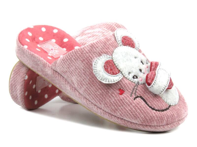 Teplé dámské pantofle - American Club SL10/23 růžové