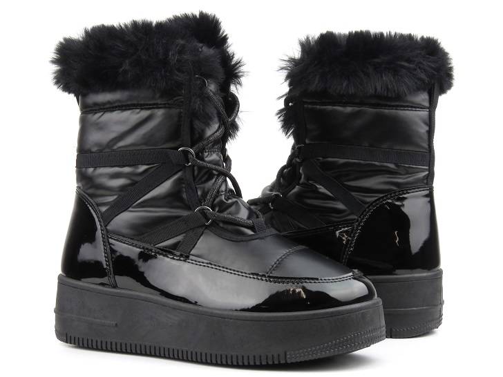 Teplé sněhule, eskymácké boty pro ženy - NOVINKY 22SN26-5003, černé