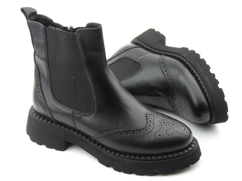 Vysoké, zateplené dámské kotníkové boty - VENEZIA 03960014D, černé