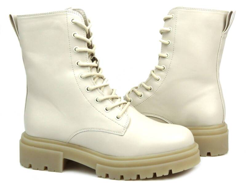Zateplené kotníkové boty, dámské pracovní z eko kůže - EVENTO 21BT35-4235, béžová