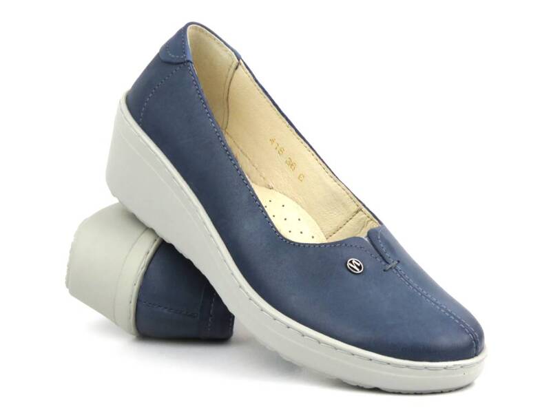 Dámské boty na klínku - Helios Komfort 416, tmavě modrá