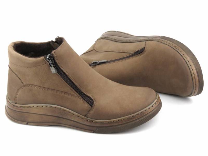 Dámské kotníkové boty na dva zipy - HELIOS Komfort 595, béžová