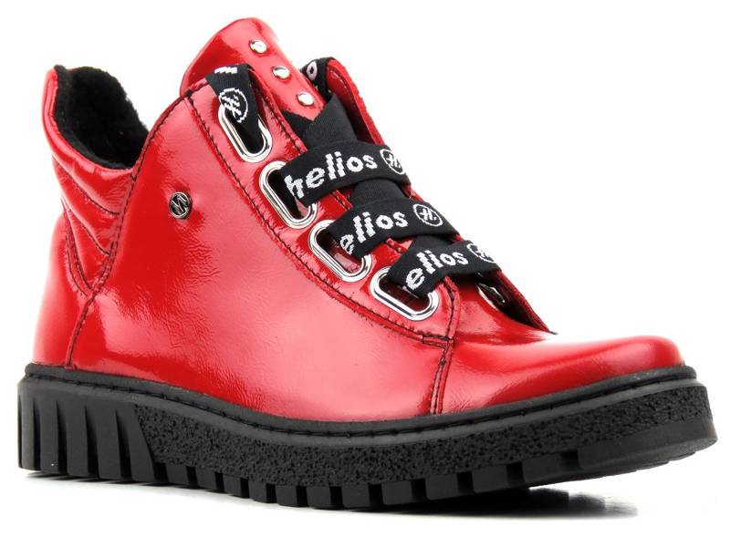 Dámské kotníkové boty z lakované kůže - HELIOS Komfort 513, červená