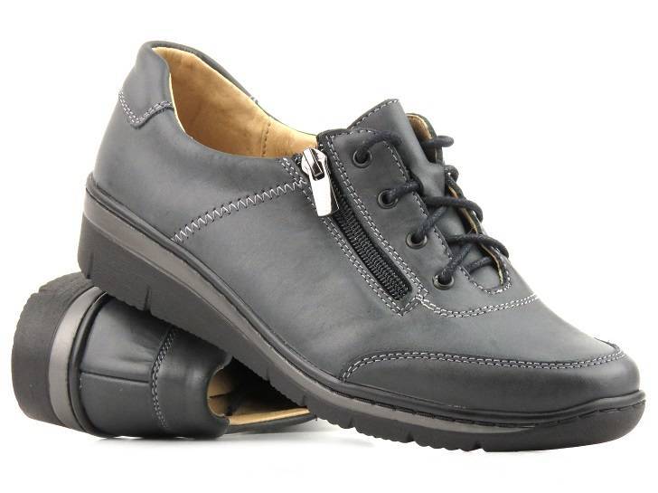 Dámské kožené boty - HELIOS Komfort 334-2, grafit