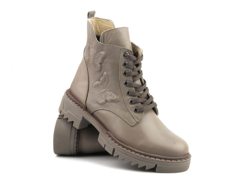 Dámské kožené boty a kotníkové boty - Artiker 53C0683, šedá