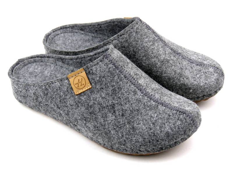 Dámské plstěné pantofle polské značky - HELIOS Komfort 104, šedé