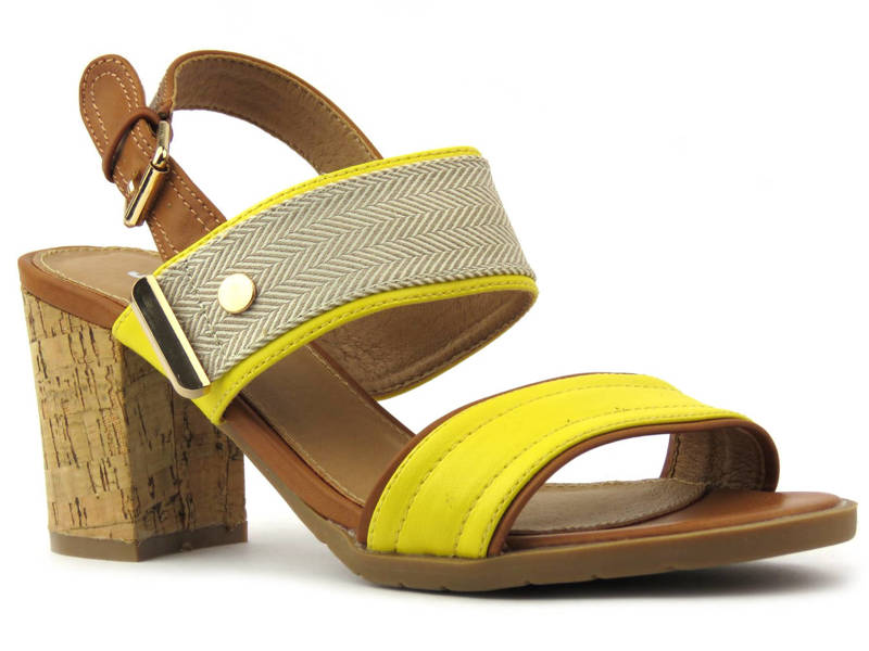 Dámské sandály na vysokém podpatku – Jezzi, 20SD35-1826, žluté