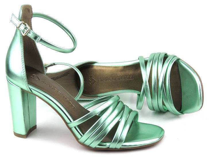 Dámské sandály na vysokém podpatku – Marco Tozzi 2-28386-20 750, zelené