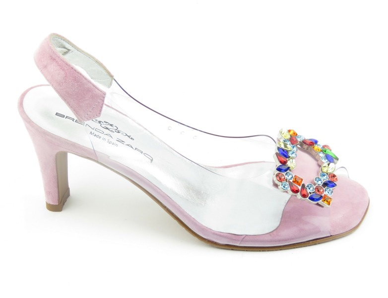 Dámské sandály s barevnou přezkou - Brenda Zaro T3151, růžové