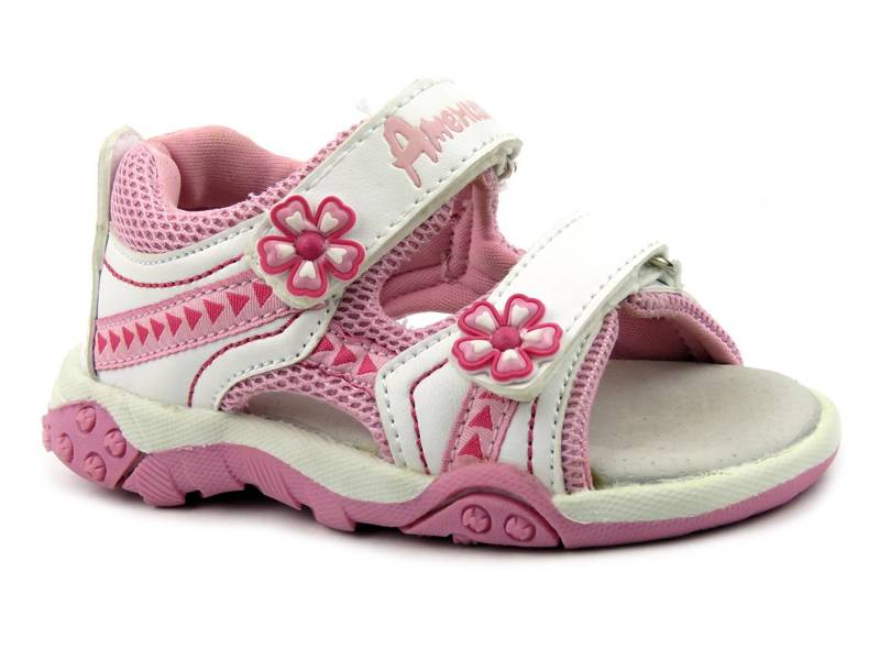Dětské sandály AMERICAN CLUB Y10714, bílé a růžové