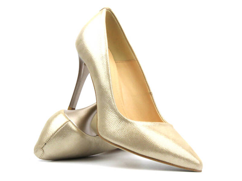 Elegantní špičaté jehlové boty - UNCOME 35004, zlaté