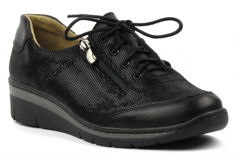 Kožená dámská sportovní obuv - Helios Komfort 334-2, černá