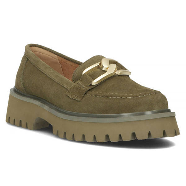 Kožené boty, dámské mokasíny - Filippo DP4916/23, khaki