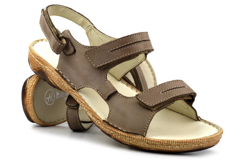 Kožené dámské sandály polské značky Helios Komfort 794 béžové barvy