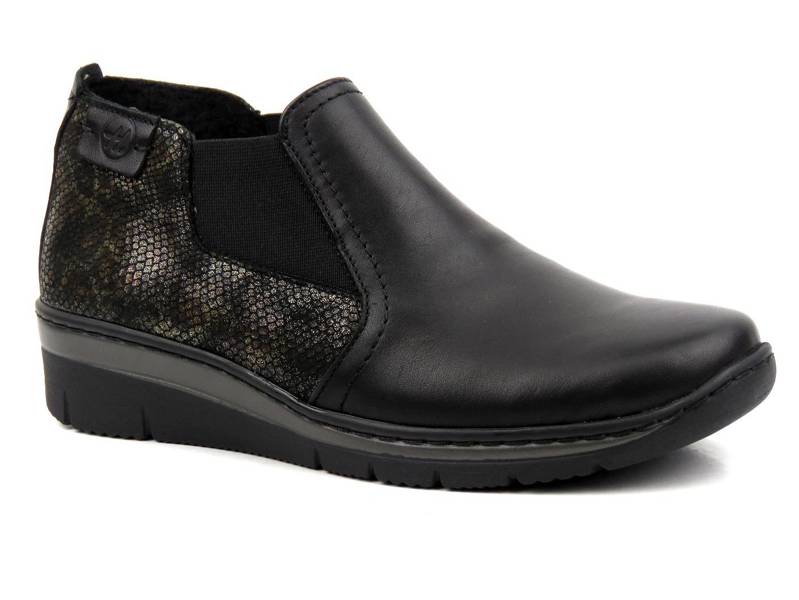 Lehké pohodlné dámské boty Chelsea od polské značky HELIOS Komfort 527 černé barvy