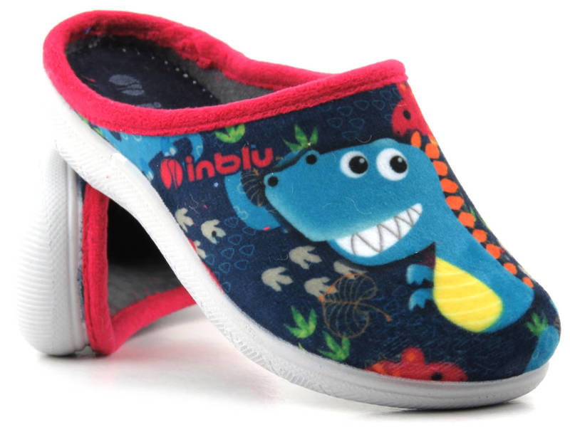 Okouzlující chlapecké pantofle s dinosaury - INBLU B9-49, tmavě modrá