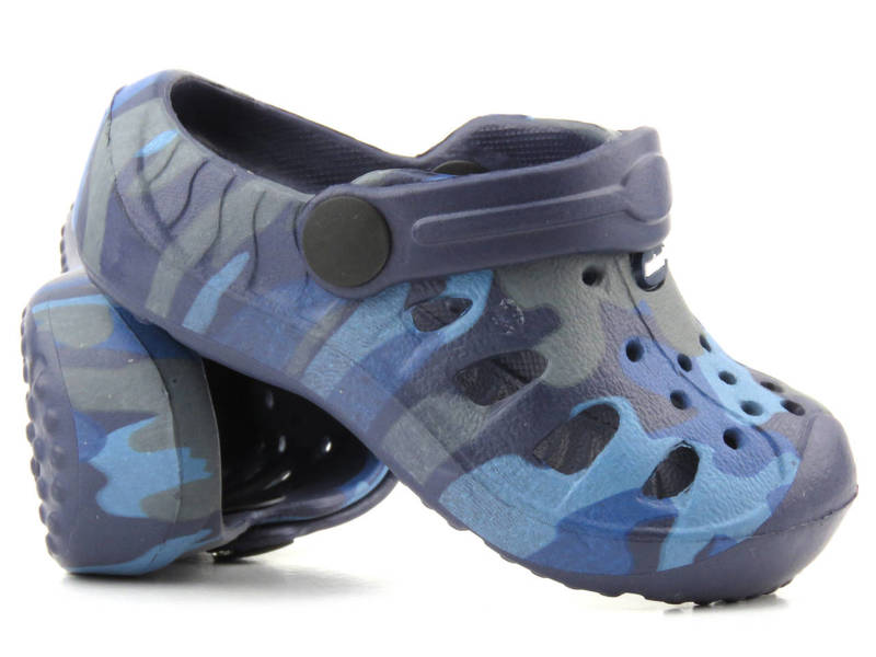 Pěnové dětské pantofle dřeváky - Axim 3805, tmavě modrá camo
