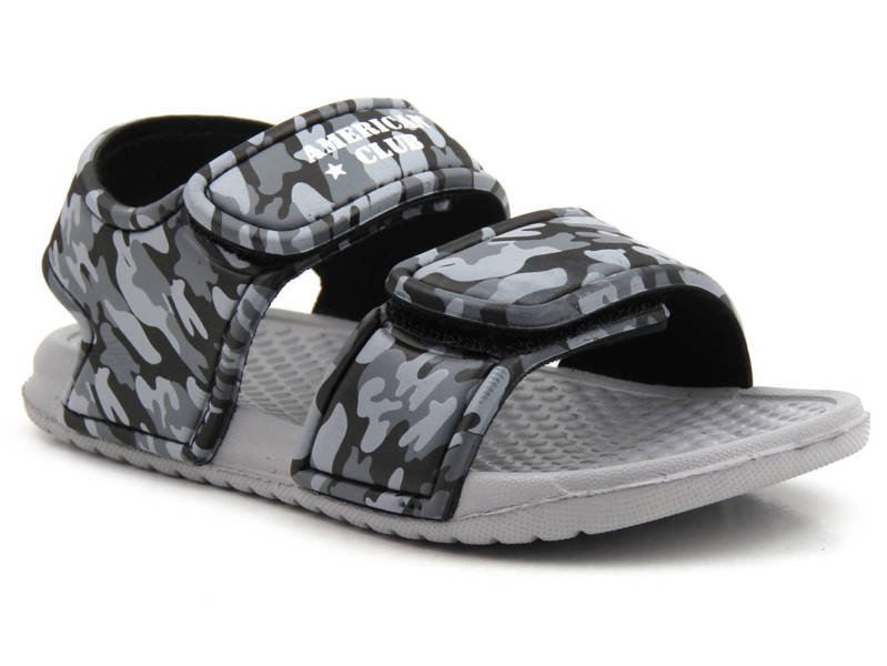 Pěnové dětské sandály na suchý zip - American Club NH 69/21, šedé