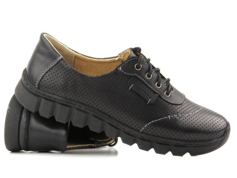 Pohodlná dámská kožená obuv - HELIOS Komfort 409, černá