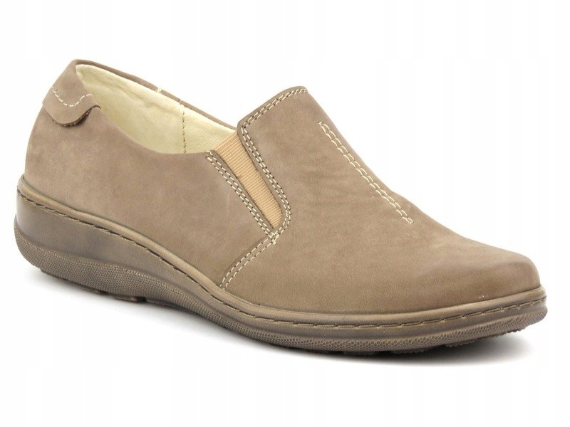 Pohodlná dámská obuv na zip a gumičku - HELIOS Komfort 620, béžová