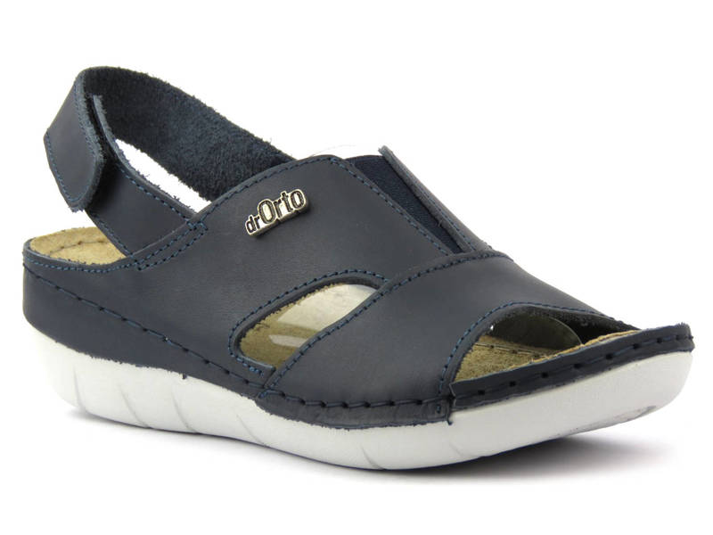 Pohodlné dámské kožené sandály - Befado dr Orto Casual 158D015, tmavě modrá