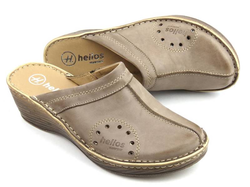 Pohodlné dámské sandály na klínku - HELIOS Komfort 624, béžová