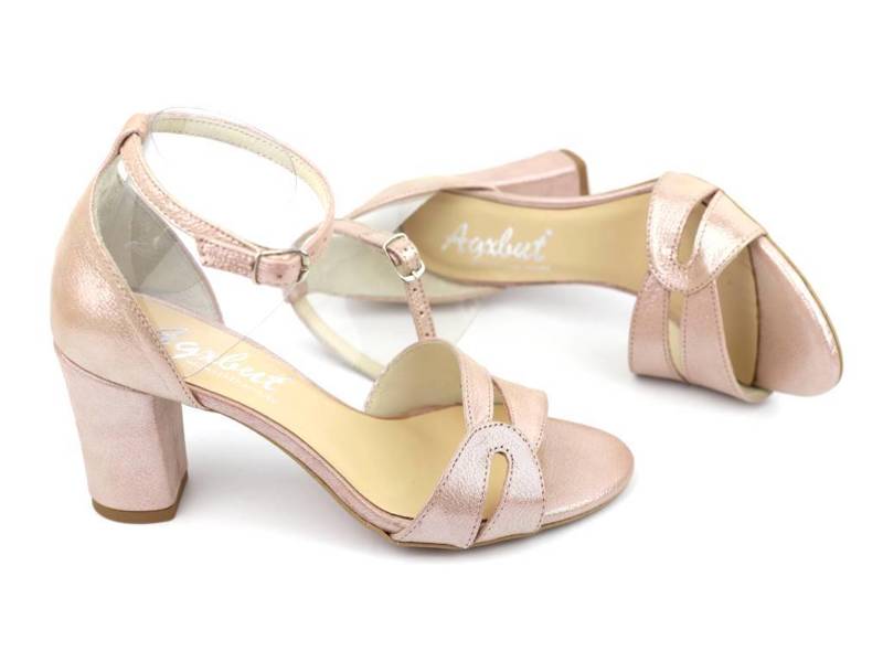Pohodlné dámské sandály na vysokém podpatku - Agxbut 900, růžové